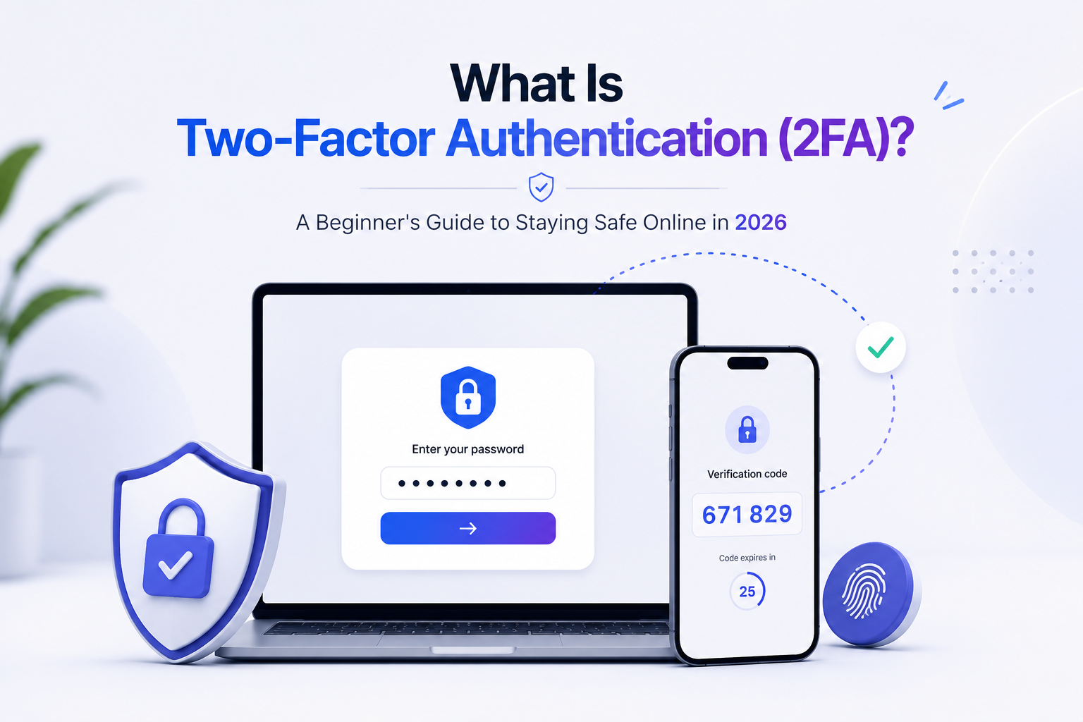 Minimalist illustration of two-factor authentication showing a smartphone security code and a secure login verification process.